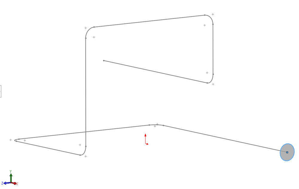 ترسیم سطح مقطع 3D Sketch ترسیم شده جهت طراحی piping در سالیدورک